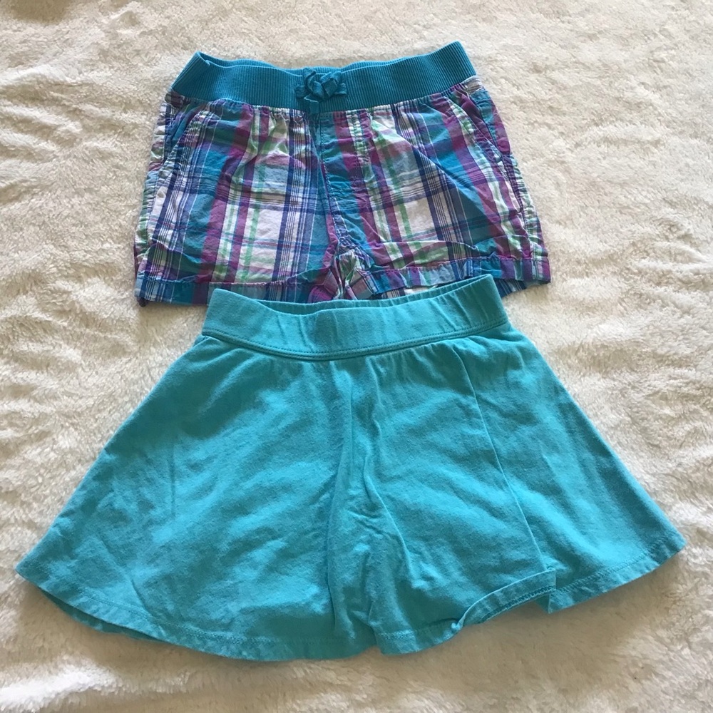 1989 Place Girls Size 4 Bundle Teal Plaid Shorts & Skort